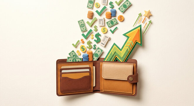 Wallet with cash‑flow uplift; smoother inflows/outflows reduce DTI; limit increase after on‑time streak, low utilization.
