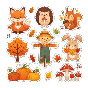 Autumn and Harvest Festival Sticker Sheet