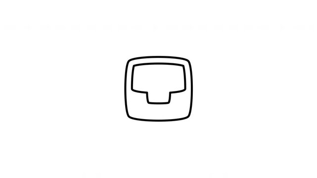 Minimalist outline animation of an office desktop mail document sorting tray drawing on and fading out. Features a clean pop up style in 3 color setups.