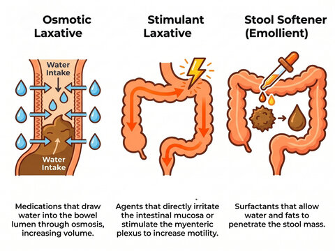 Laxative medications including osmotic, stimulant, and emollient types provide targeted relief by altering water absorption and bowel motility to improve overall digestive function.