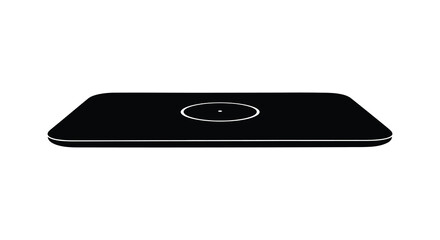 Rectangular charging pad with circular center black silhouette charger rectangle minimal © Nasokon