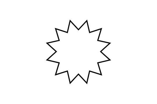 Simple black starburst shape badge icon