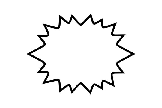 Black and white comic book style star burst speech bubble