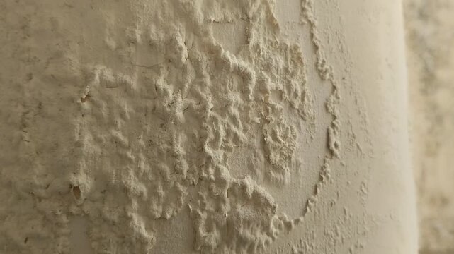 Wall paint is peeling and damaged due to damp walls and water seepage