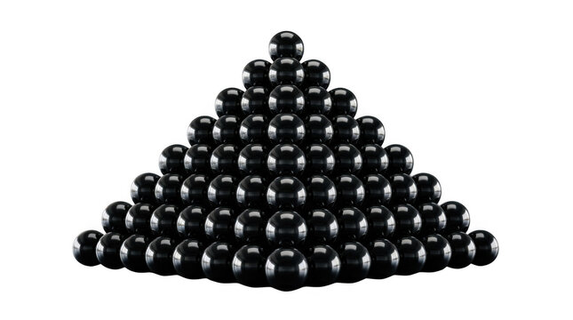 Pyramid of black spheres arrangement