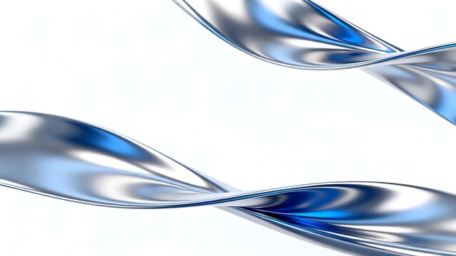 Abstract flowing metallic shapes