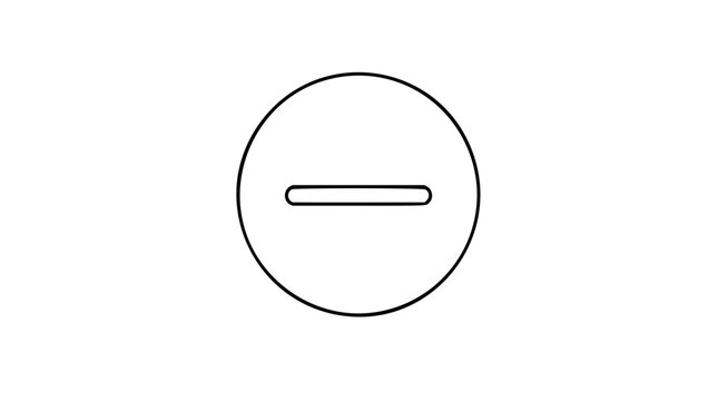 Rounded minus in circle vector icon illustration, clean outline subtract button for delete, remove, collapse, minimize, zoom out, negative status, app interface, minimalist scalable SVG symbol