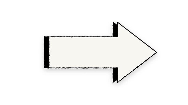 Minimalist white arrow icon pointing right on white background