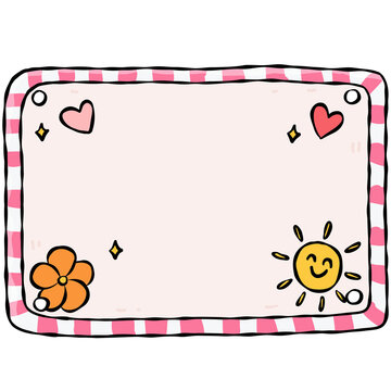 Colorful Hand Drawn Hawaiian License Plate Template Collection with Tropical Surf Summer Design