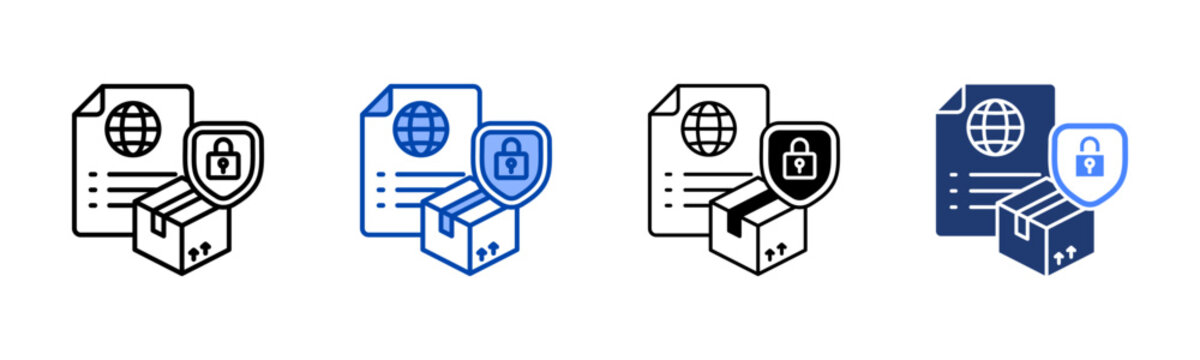 Export Control  Icon with Style Variations