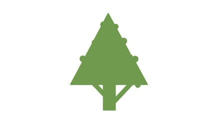 Fototapeta premium Green Christmas Tree Icon Shape.
