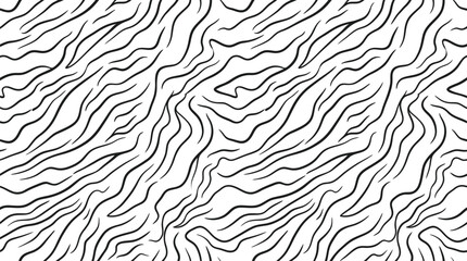 Obraz premium Abstract seamless pattern of wavy parallel lines and streaks on transparent background.