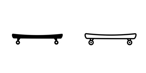 Longboard or skateboard set icon isolated on white background. © nur