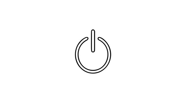 Power button symbol vector icon, minimalist hand-drawn outline illustration of universal on off control, clean scalable line art for electronics, apps, interfaces, energy, and device settings