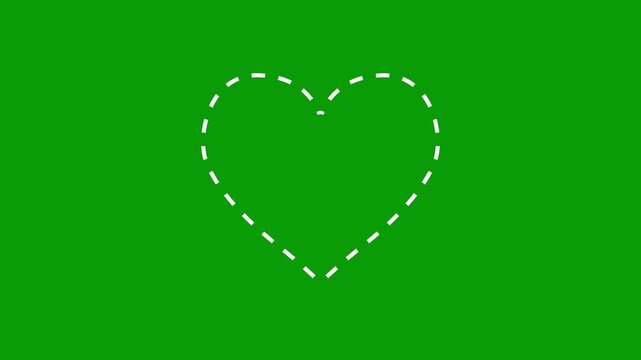 Movement simple heart path icon, dotted love. 4k animation.  love hearts concepts. Valentine's Day indicate. neon valentines love heart symbol animation