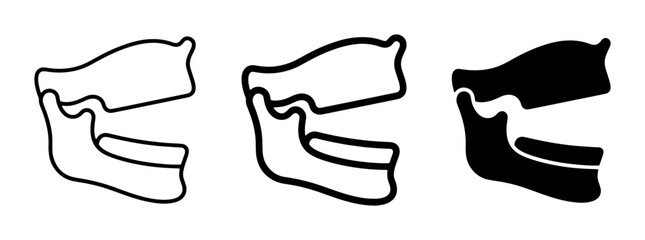 Human Jaw Anatomy Vector Icons, Dental Health and Orthodontics Symbols, Medical Science Illustration © Nusrat