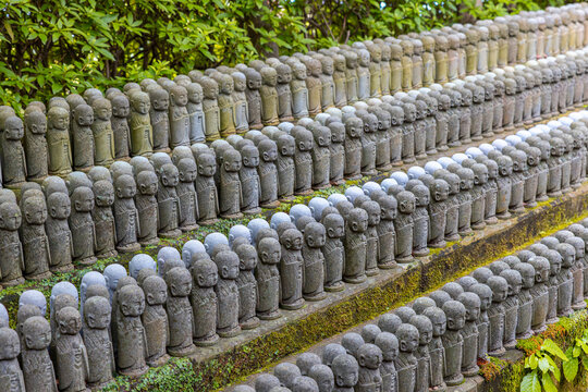 Jizo statues honoring lost children at hase dera temple