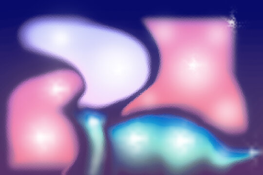 Abstract minimalist frosted glass background with colorful pastel fluid gradient shapes and hammered ice texture