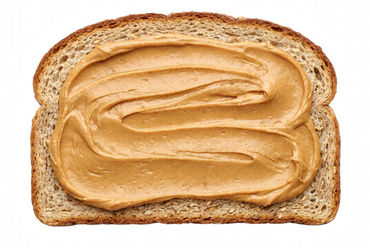 Creamy Peanut Butter Swirled on a Slice of Whole Grain Bread