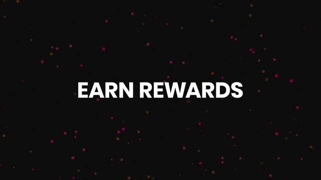 Earn Rewards Neon Text Reveal Animation 4K Incentive Promotion for Customer Loyalty Programs Digital Marketing and Gamified Experiences