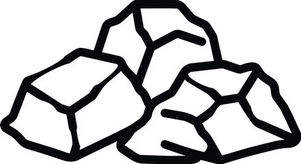 Cluster of rocks and stones icon for geology © Abayal