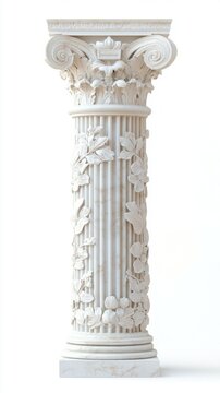 White marble Ionic pillar architecture column greek.