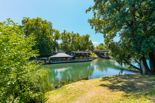 Ancient Kastel Fortress in Banja Luka, Bosnia and Herzegovina, massive stone walls and historic fortifications on the banks of Vrbas river.