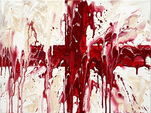 Artistic Expression, England Flag, Abstract Style, Canvas Painting, Vibrant Colors, Contemporary, Melting Concept