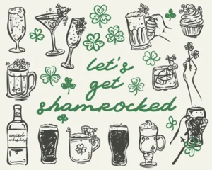 St. Patrick's Day Hand whimsical, doodle style vector hand-drawn illustration set © Wiktoria Matynia