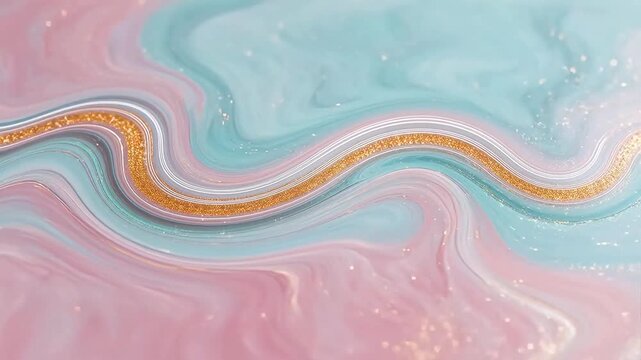 Abstract swirling pattern with gold accents
