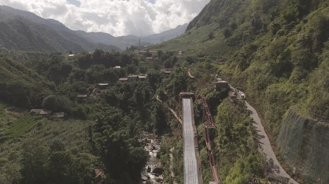 Cat Cat Village Sa Pa Vietnam Drone shot Rainbow Slide