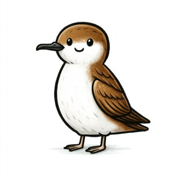 Cute Cory's shearwater doodle illustration for children