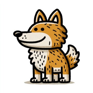 Cute dingo doodle illustration for children