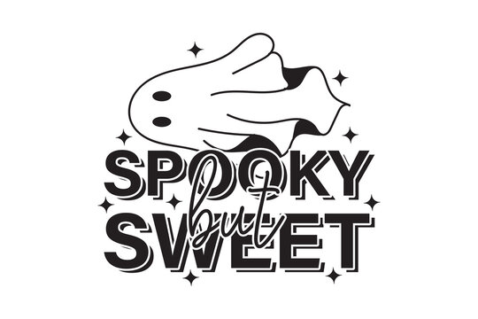 Spooky sweet halloween ghost graphic