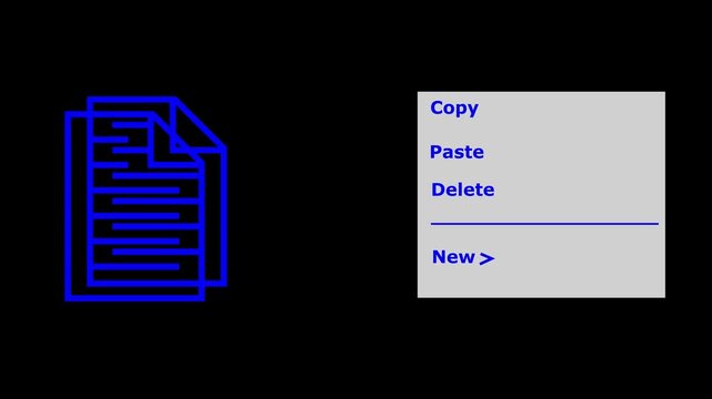 Digital file management interface with cursor selecting delete option on computer context menu software