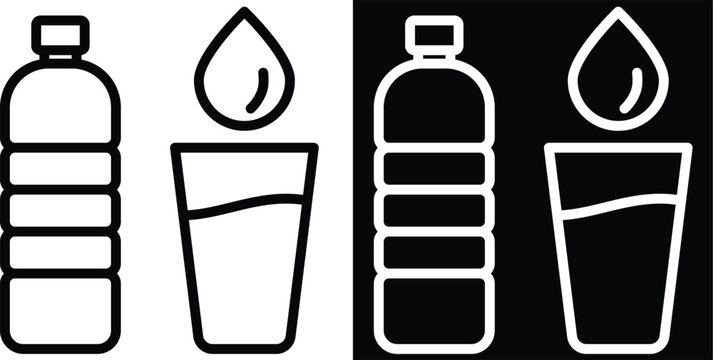 hydrate Two-tone version in black and white background