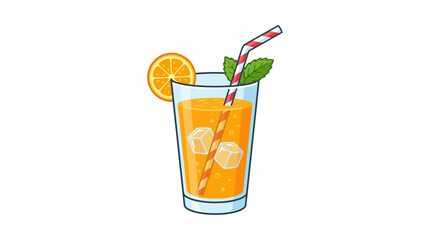 Fresh orange juice, summer drink, citrus beverage, ice cold glass © MSTLUCKY