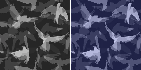 Seamless vector patterns with flying birds © kozerog2015