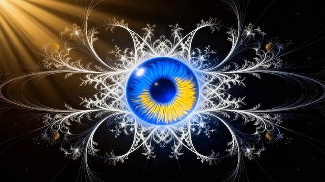 Abstract eye with fractal patterns
