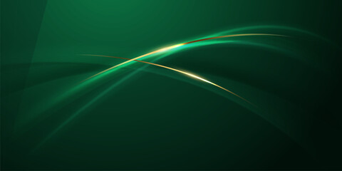 Fototapeta premium green abstract background design with elegant golden elements vector illustration