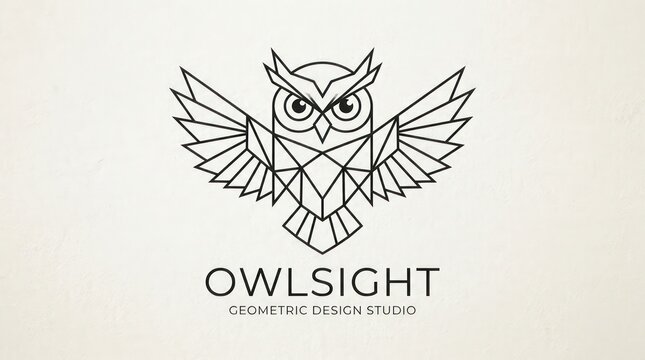 Geometric owl logo design with spread wings for creative visual identity vector illustration.