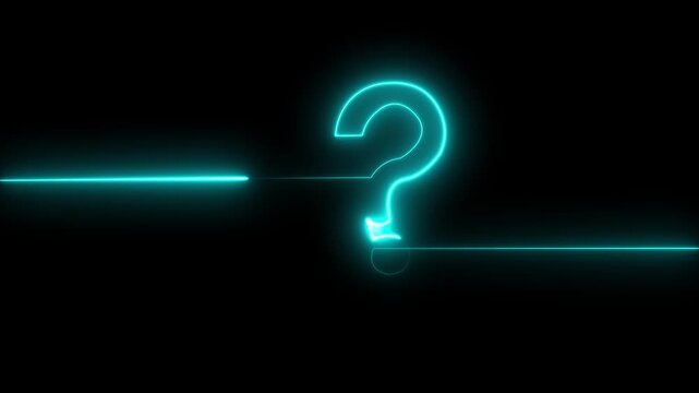 neon glowing loop Question mark sign Question mark icon asking icon animation.SD resolution abstract advice.
