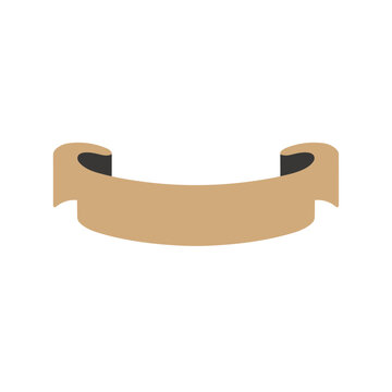Orange Ribbon Banner Label