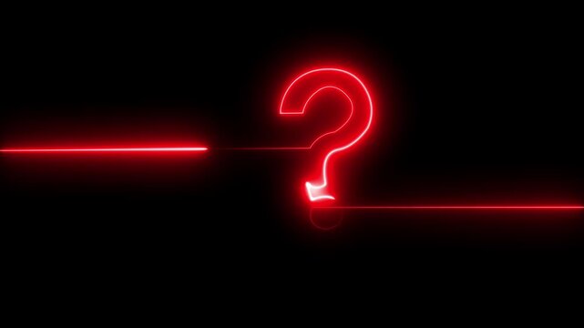 neon glowing loop Question mark sign Question mark icon asking icon animation.SD resolution abstract advice.
