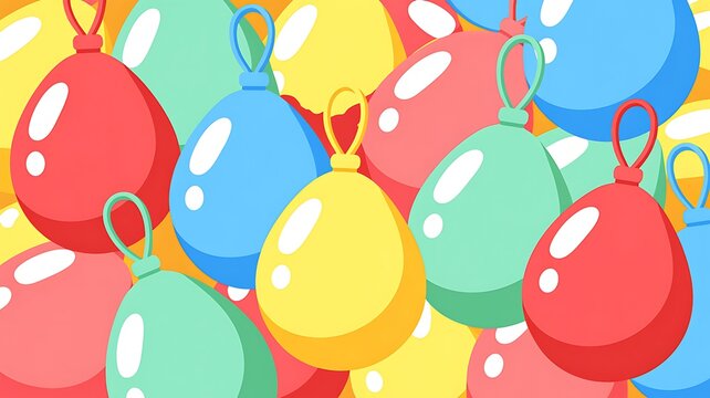 Watercolor Balloons isolated on transparent background

