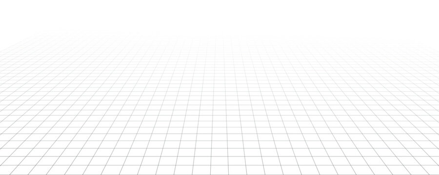 Perspective grid mesh line. Detailed grid lines on white background.