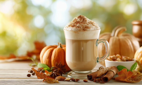 Autumn pumpkin spice background