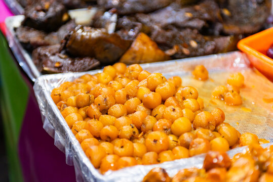 Traditional Mexican Candied Nance at Local Market Stall