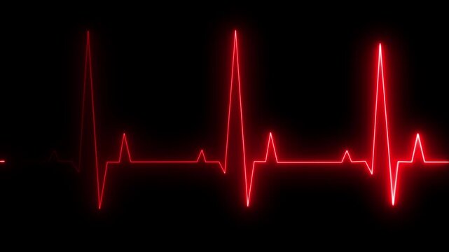 Monitoring medical check heart with EKG, ECG tools measurement. result medical lab sign. Neon Egg heartbeat line animation. Heart bit rate icon. ck animation.