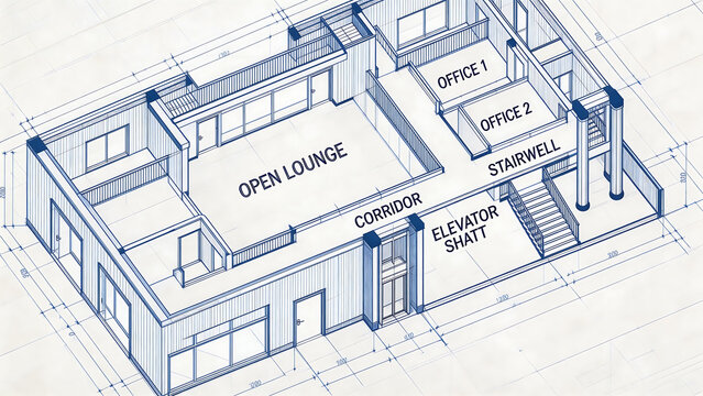 Blueprint of a building layout